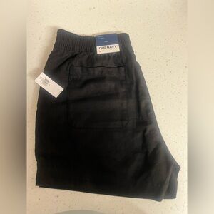 NWT Old Navy Women's Black Linen High-Rise Shorts